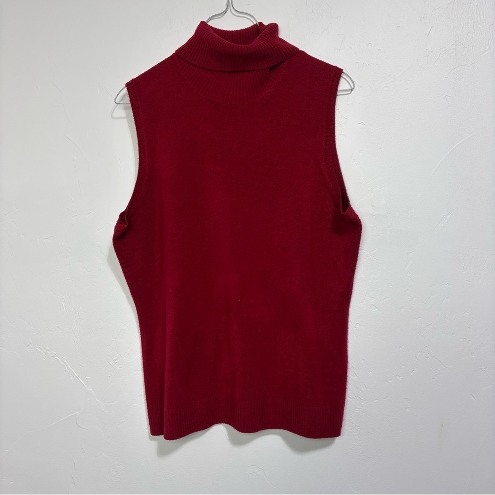 Harve Benard Women's XL Sleeveless Red Turtleneck Sweater
